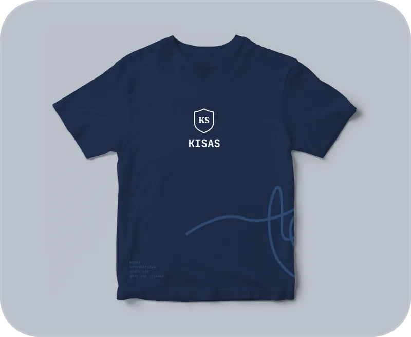 KISAS 반팔 티셔츠 시안 (네이비)